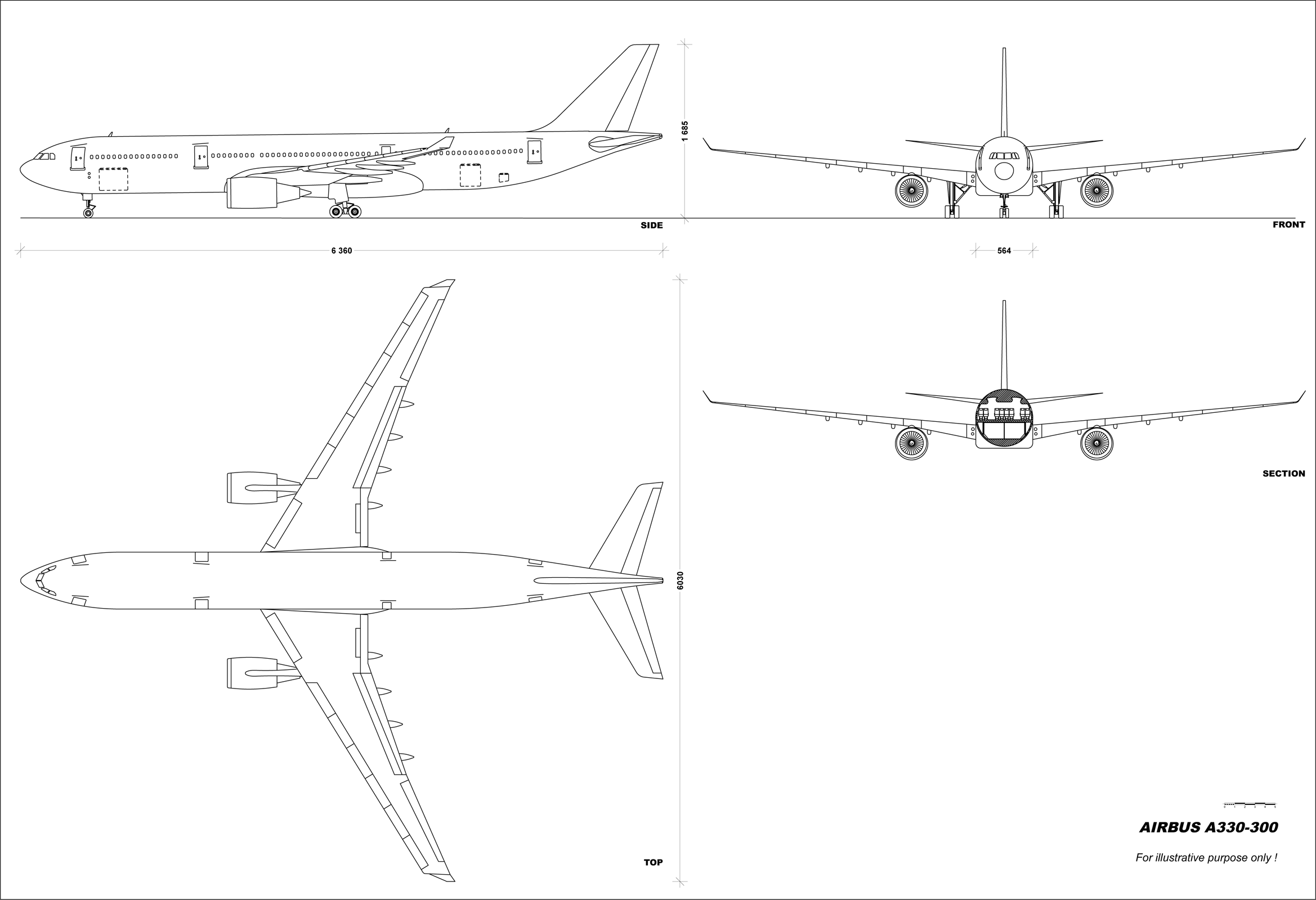 Airbus A330-300 aircraft profile