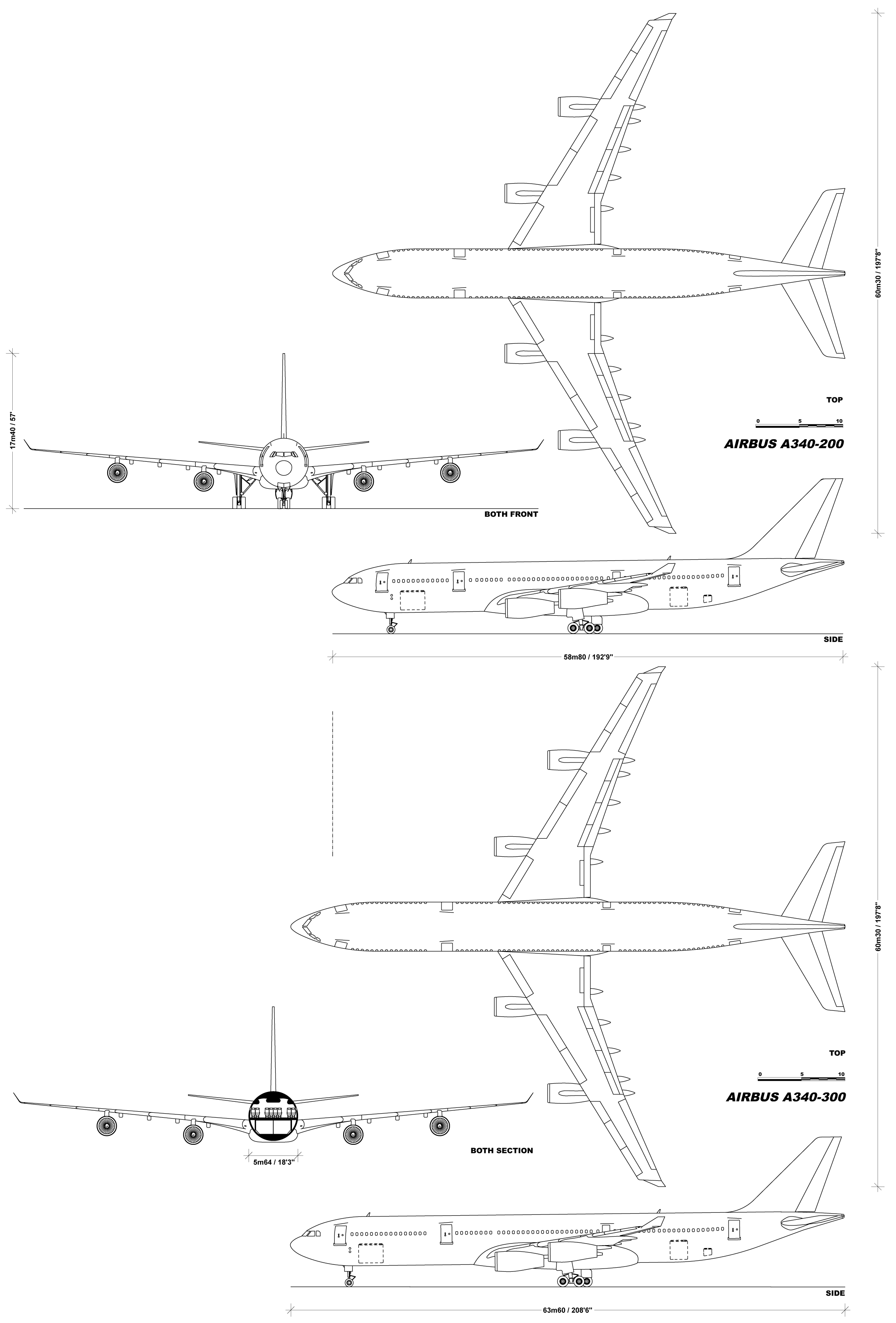 AIRBUS A340 aircraft profile