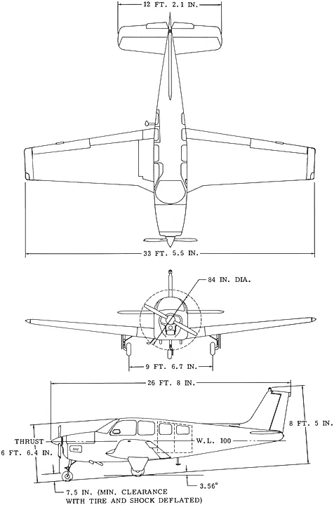 BEECH A36 generated aircraft profile