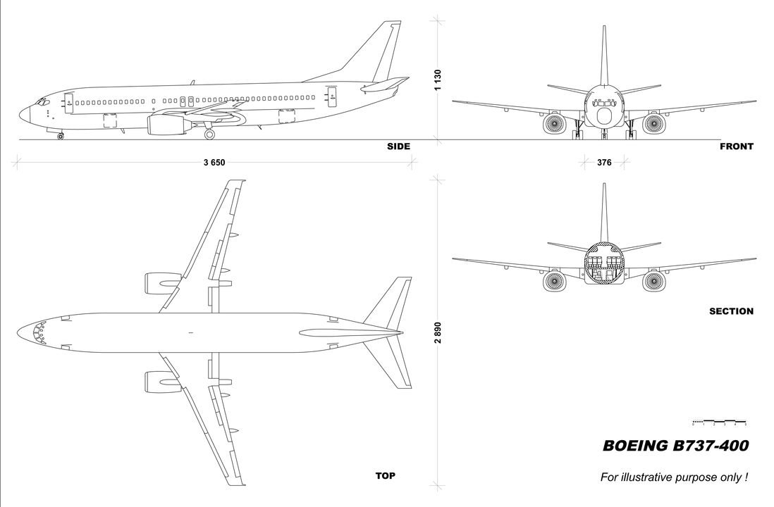 BOEING 737-400 aircraft profile