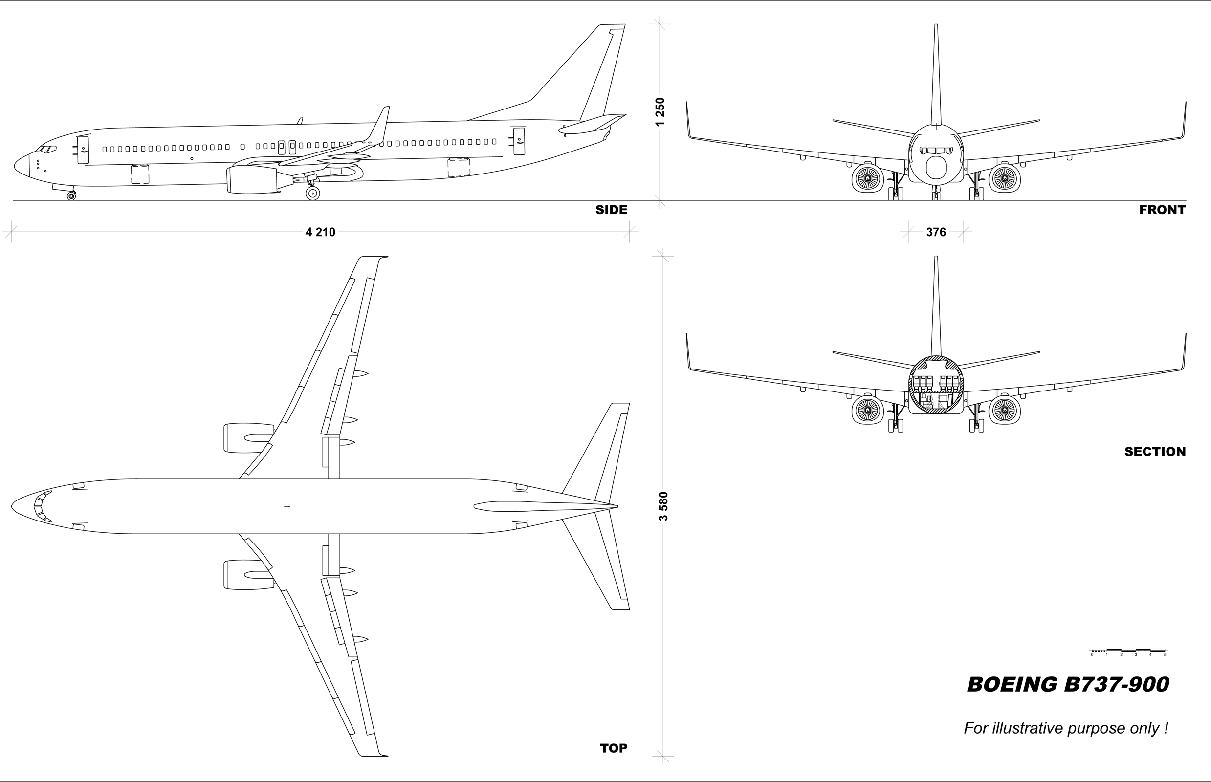 Boeing 737-900 aircraft profile