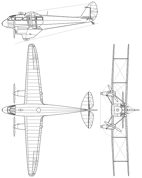 De Havilland DH.89 Dragon Rapide generated aircraft profile