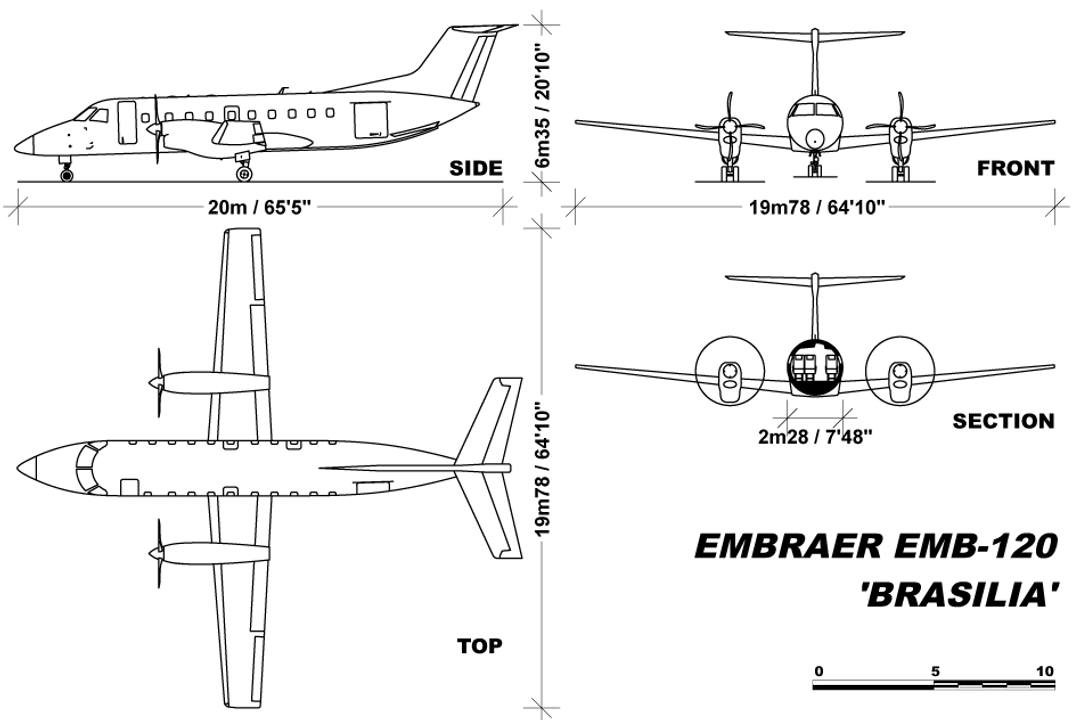 Embraer EMB-120 Brasilia aircraft profile